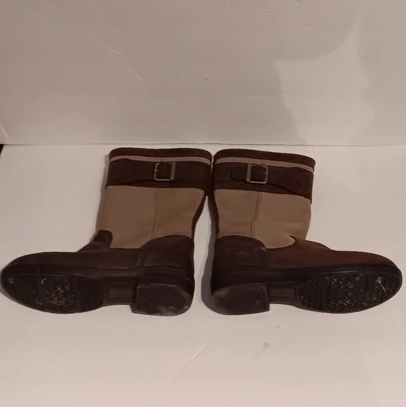 Dublin Estuary Western Cozy Cabin Brown Two Tone Leather Riding Boots Size 6.5